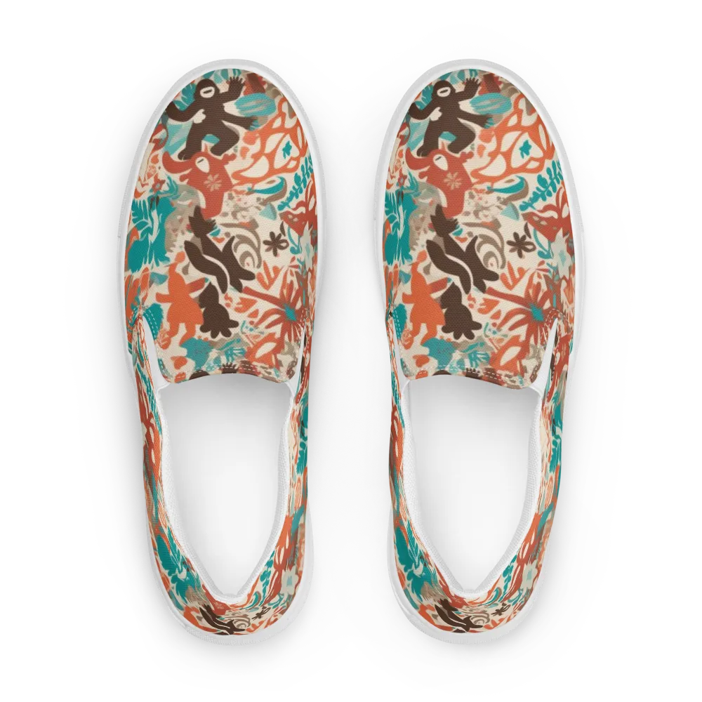 Tropical Cutout on Women's Slip-On Canvas Shoes — Front