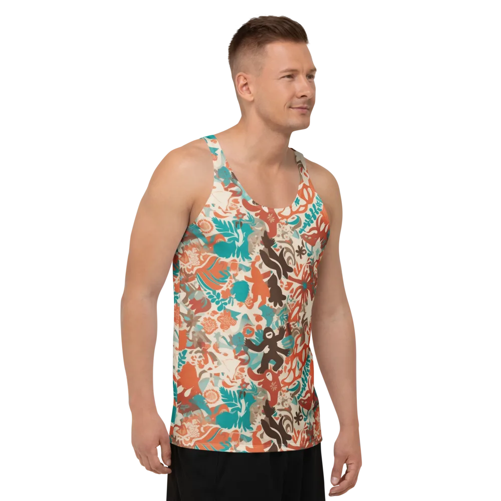 Tropical Cutout on Men's Tank Top — Right Front