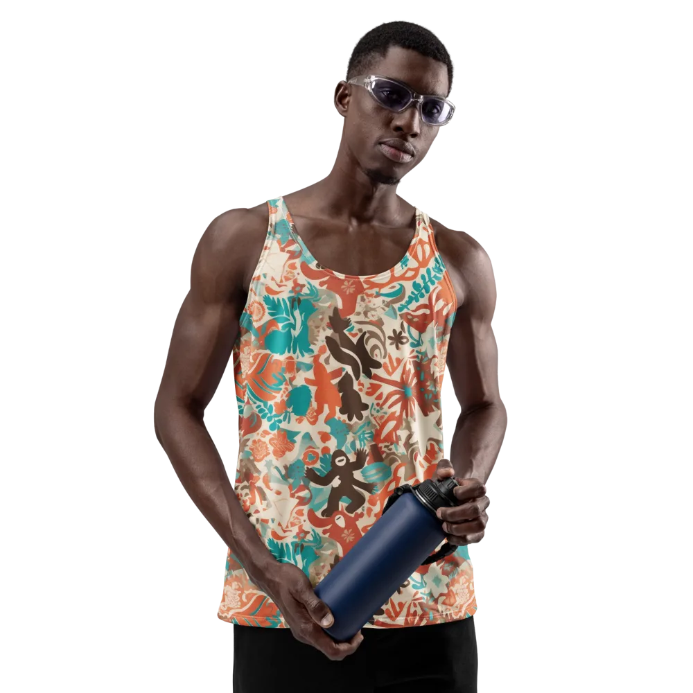 Tropical Cutout on Men's Tank Top — Front