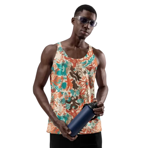 Tropical Cutout on a Men's Tank Top