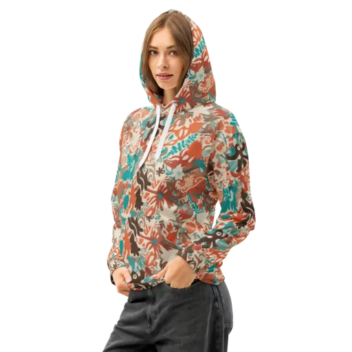 Tropical Cutout on a Cotton Hoodie