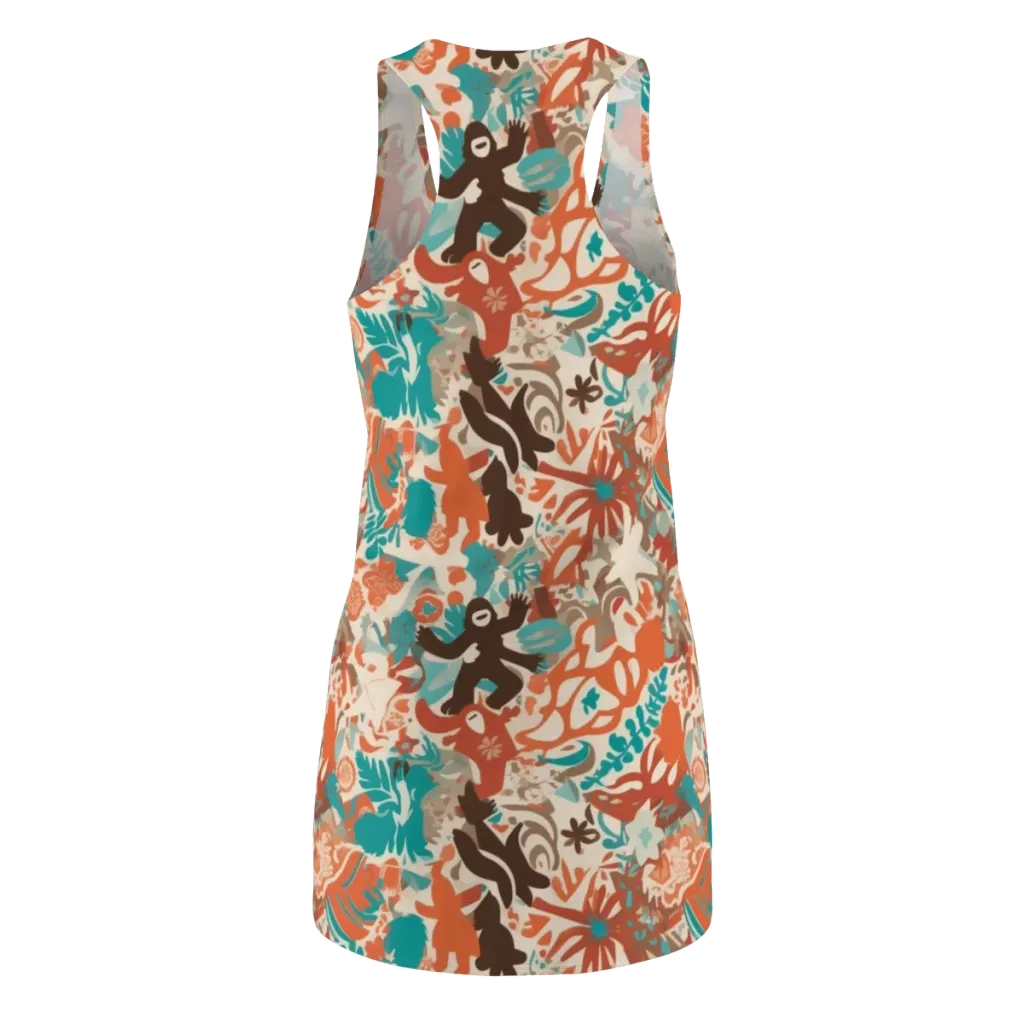Tropical Cutout on Racerback Dress — Back