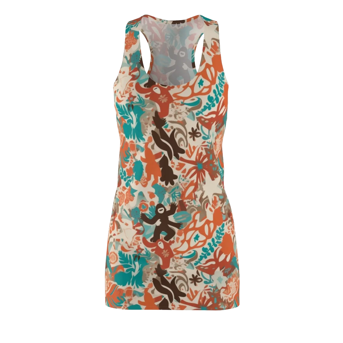 Tropical Cutout on Racerback Dress — Front