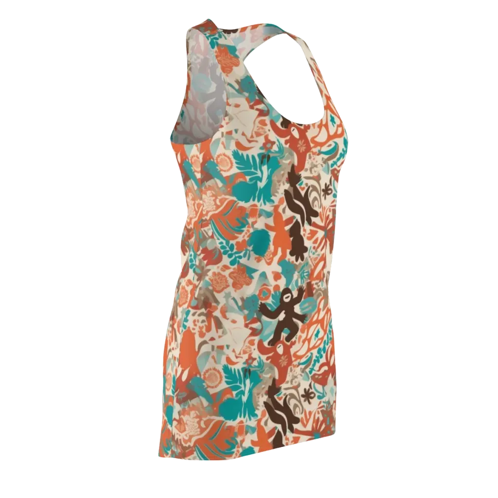 Tropical Cutout on Racerback Dress — Front Side