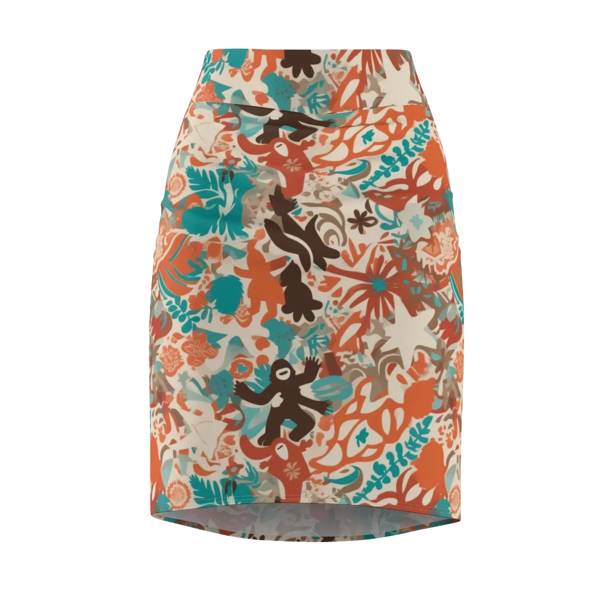 Tropical Cutout on Pencil Skirt — Front