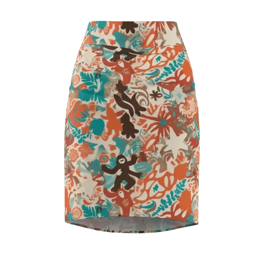 Tropical Cutout on a Pencil Skirt