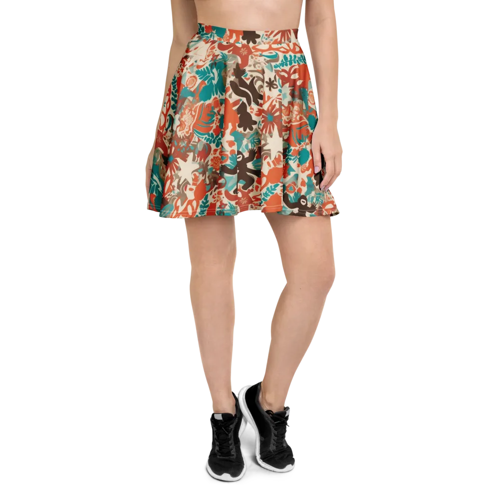 Tropical Cutout on Skater Skirt — Front