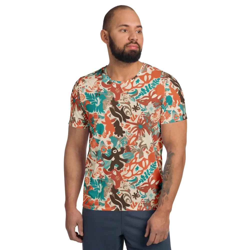 Tropical Cutout on Men's Athletic T-Shirt — Front