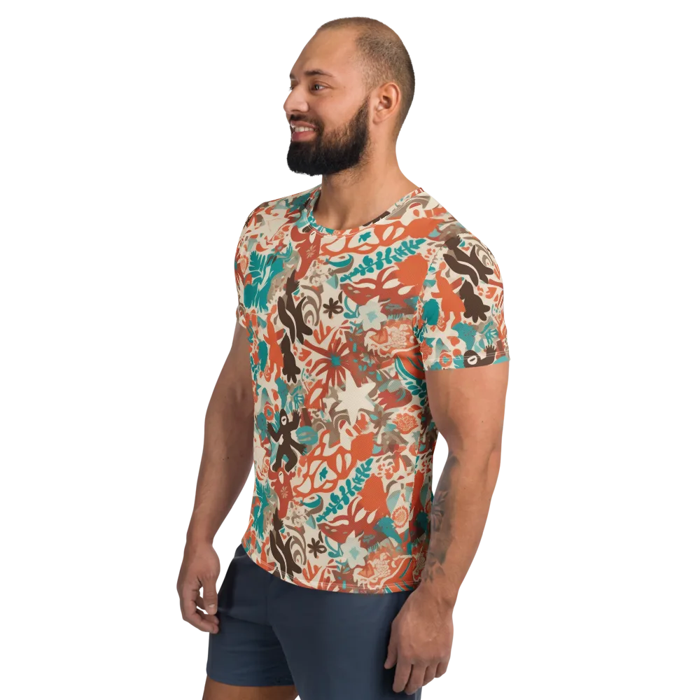 Tropical Cutout on Men's Athletic T-Shirt — Left