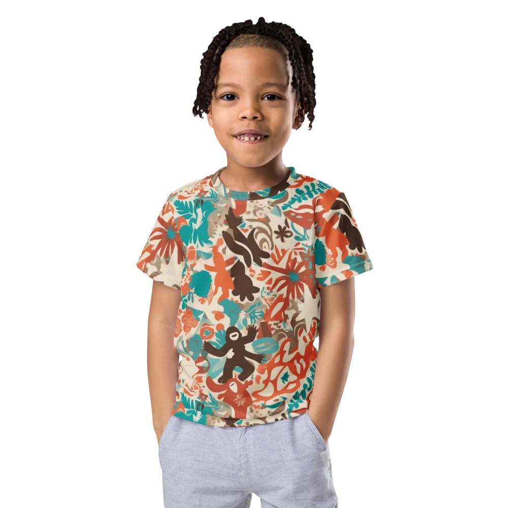 Tropical Cutout on Kids Crew Neck T-Shirt — Front