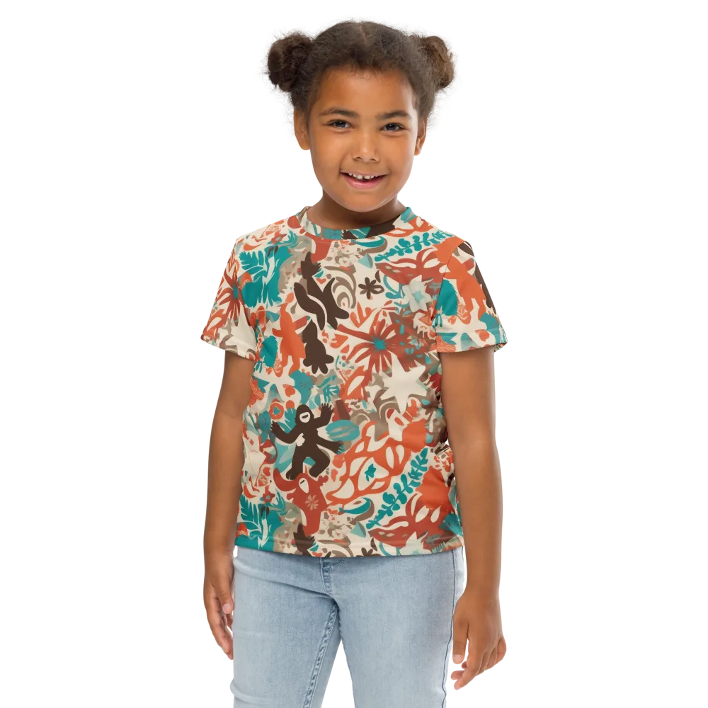 Tropical Cutout on Kids Crew Neck T-Shirt — Front