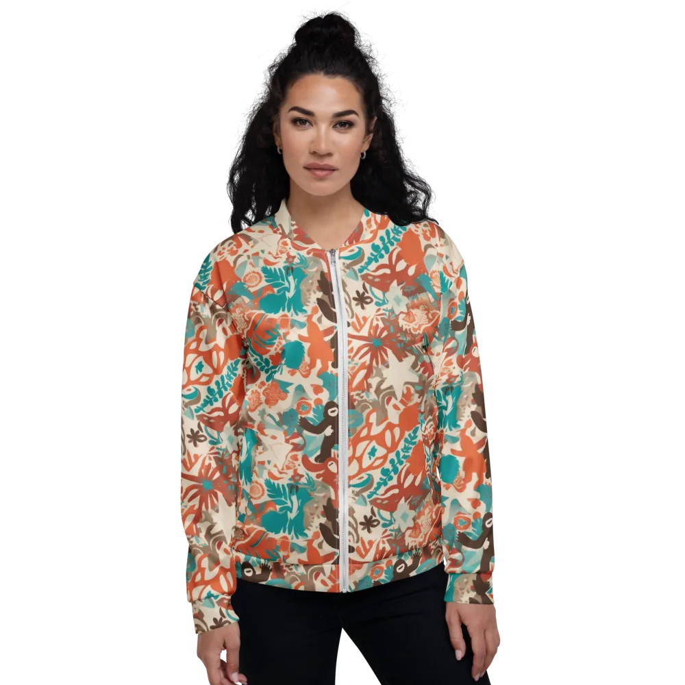 Tropical Cutout on Bomber Jacket — Front