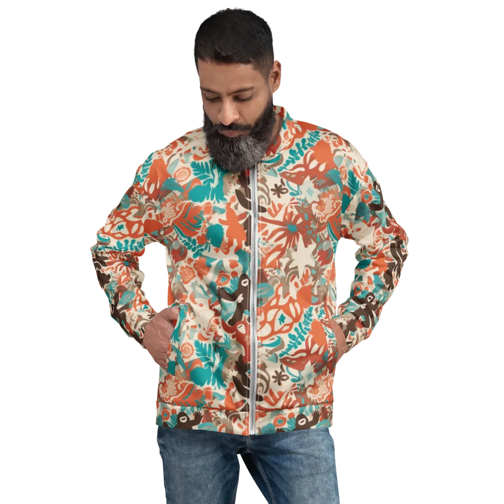 Tropical Cutout on Bomber Jacket — Front