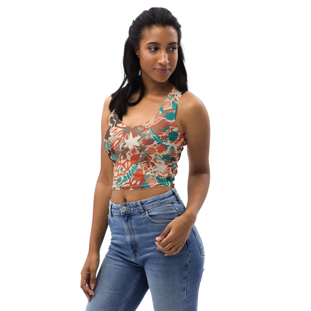 Tropical Cutout on Crop Top — Left Front