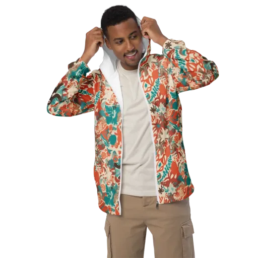Tropical Cutout on a Men's Windbreaker
