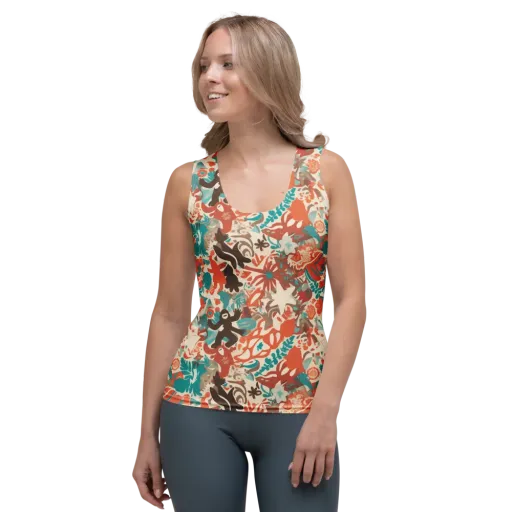 Tropical Cutout on a Women's Tank Top