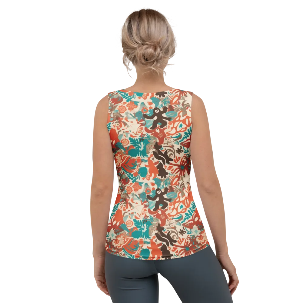 Tropical Cutout on Women's Tank Top — Back