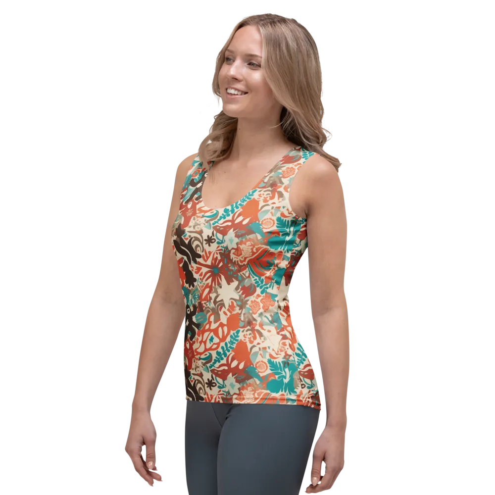 Tropical Cutout on Women's Tank Top — Left Front