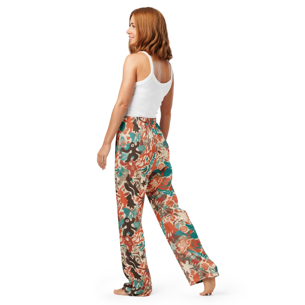 Tropical Cutout on Women's Pajama Pants — Back