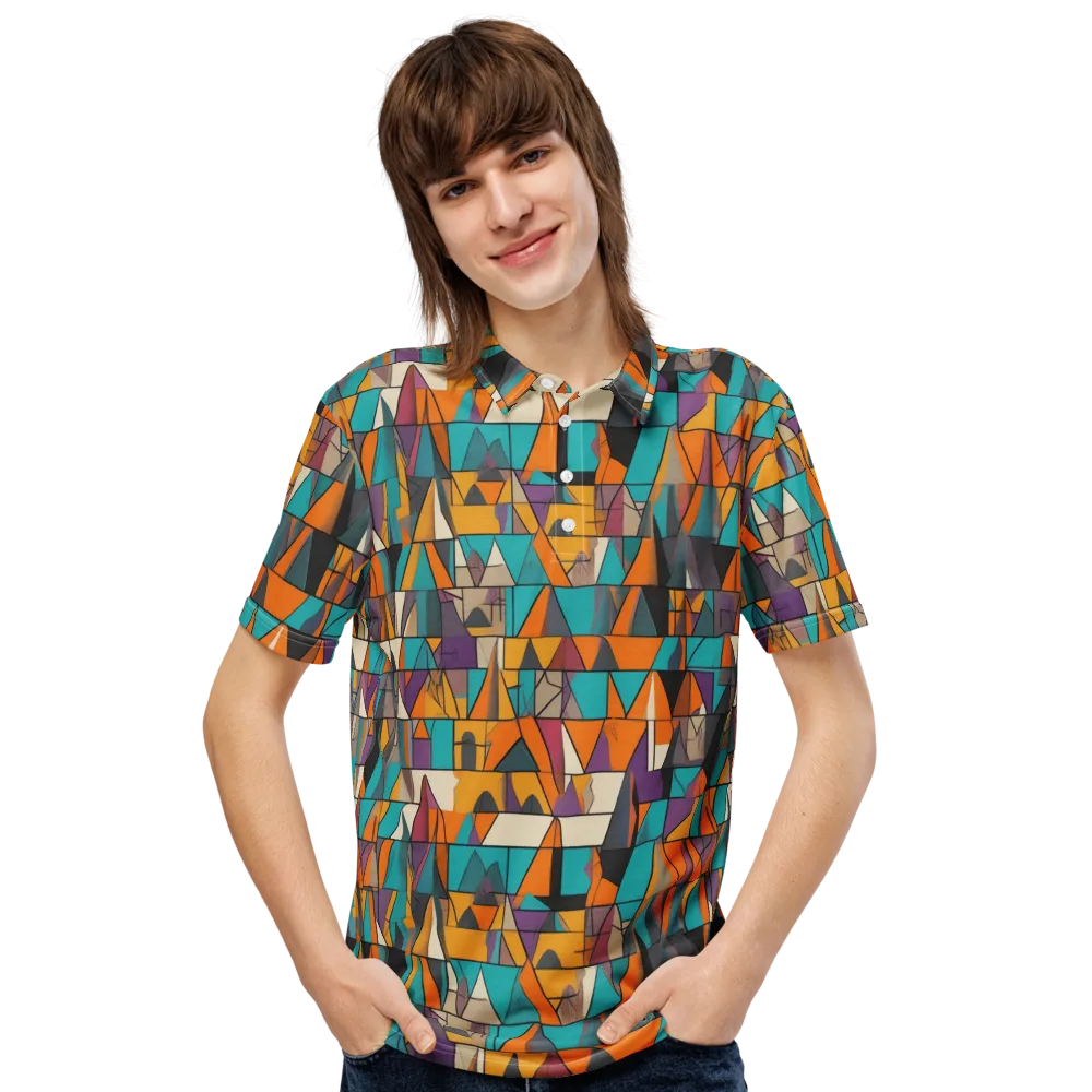 Amber Geometry on Men's Slim Fit Polo Shirt — Front