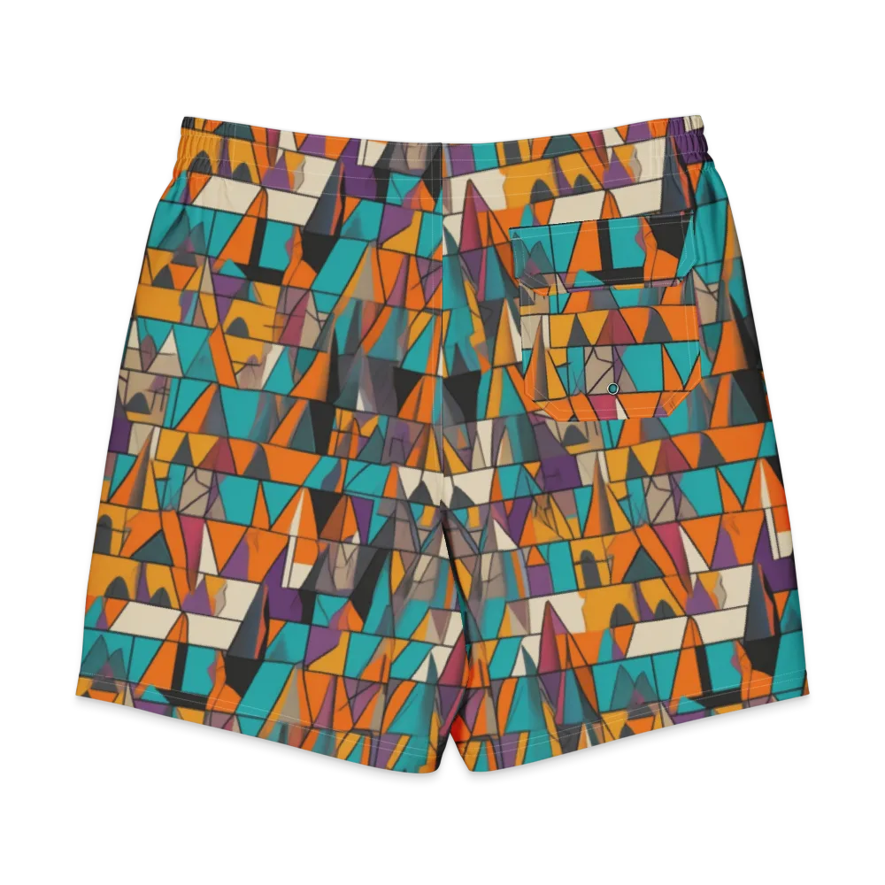 Amber Geometry on Men's Board Shorts — Back