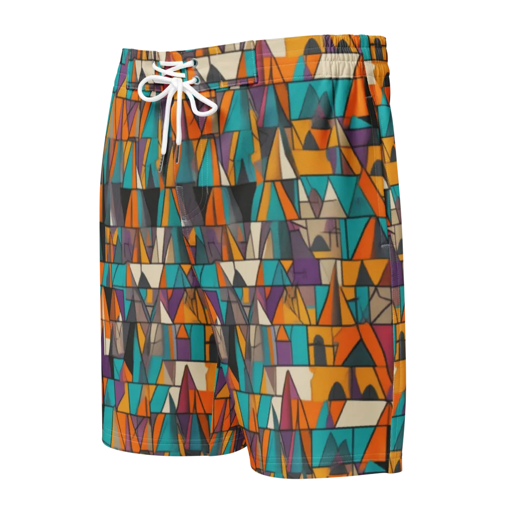 Amber Geometry on Men's Board Shorts — Front