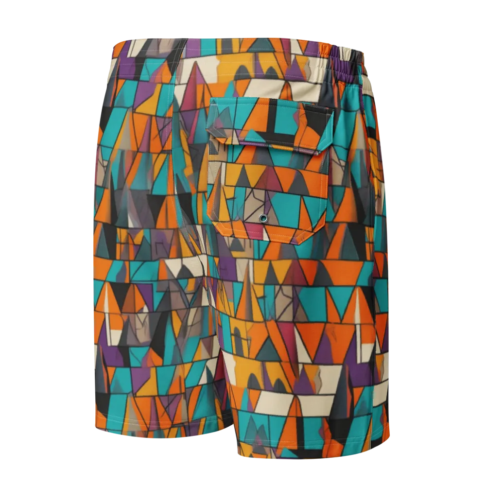 Amber Geometry on Men's Board Shorts — Back