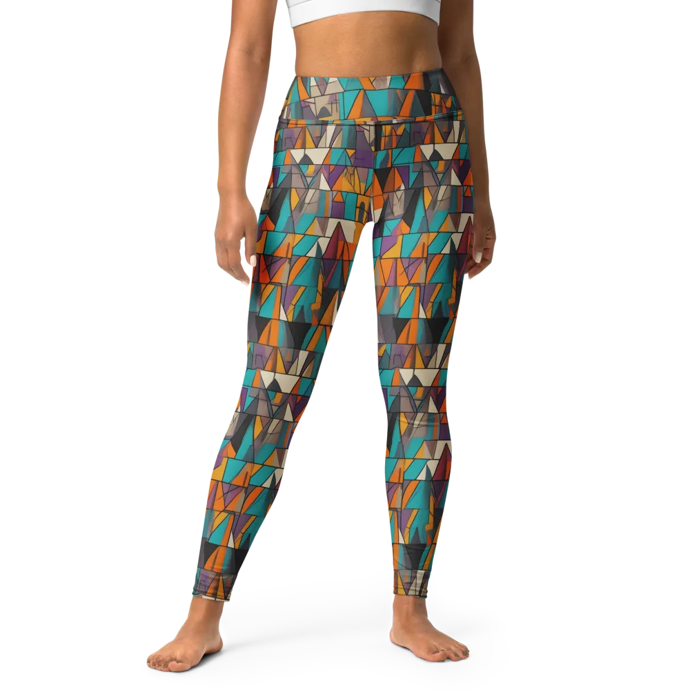 Amber Geometry on Yoga Leggings — Front