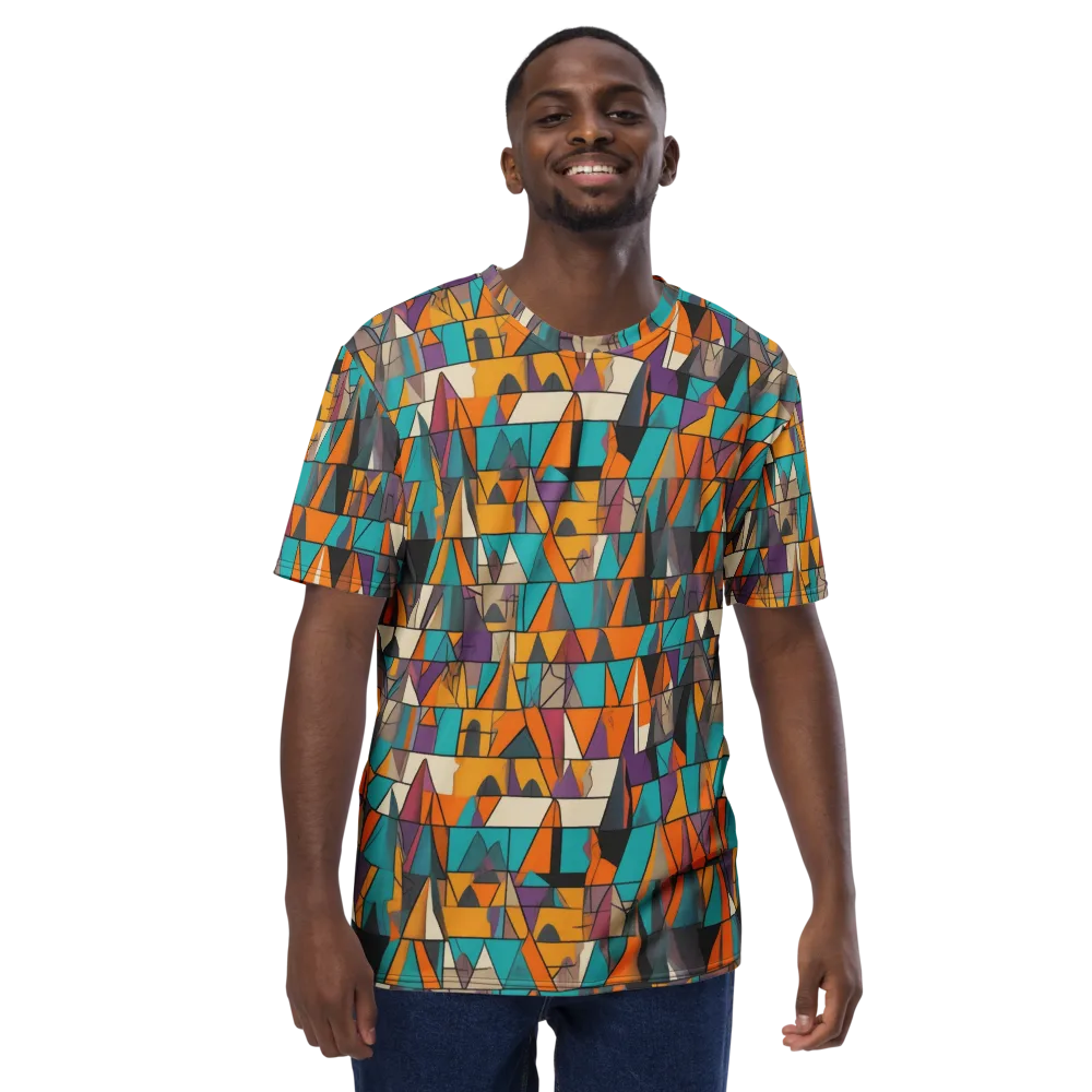 Amber Geometry on Men's Crew Neck T-Shirt — Front