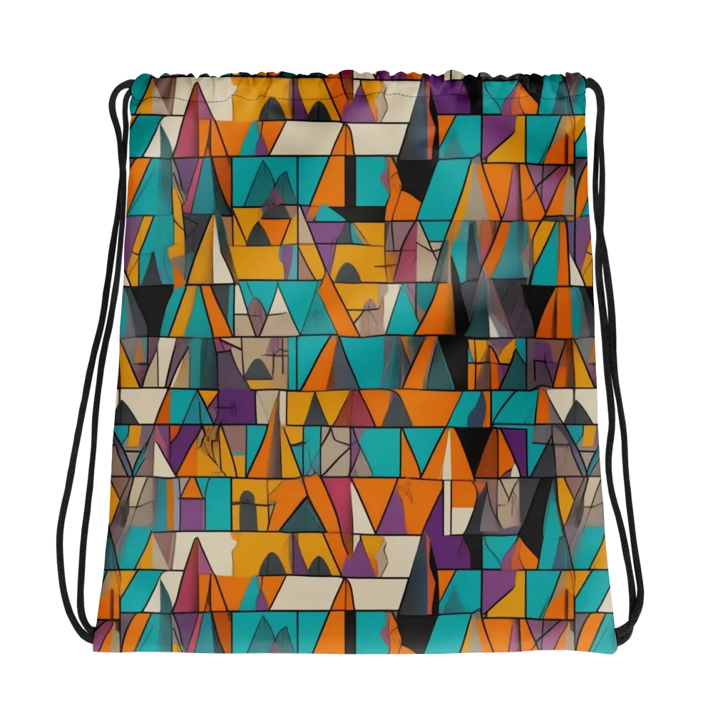 Amber Geometry on Drawstring Bag — Photo