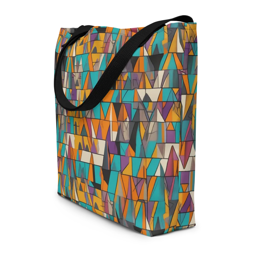 Amber Geometry on Large Tote Bag W/ Pocket — Front