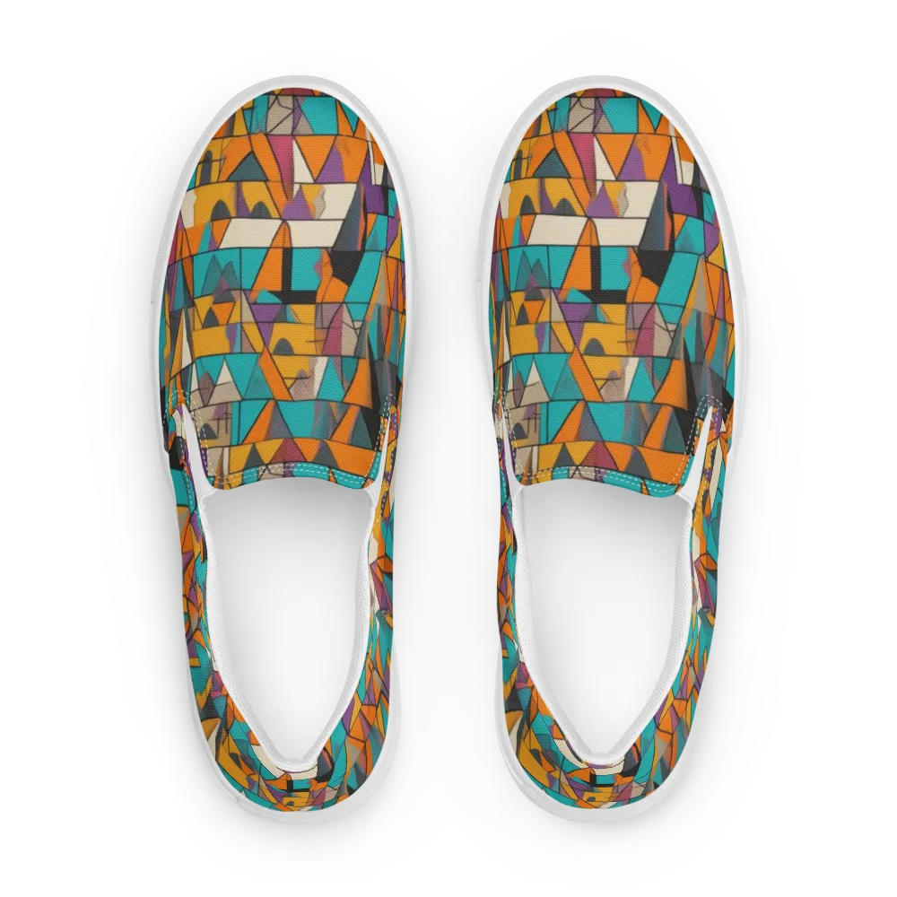Amber Geometry on Women's Slip-On Canvas Shoes — Front