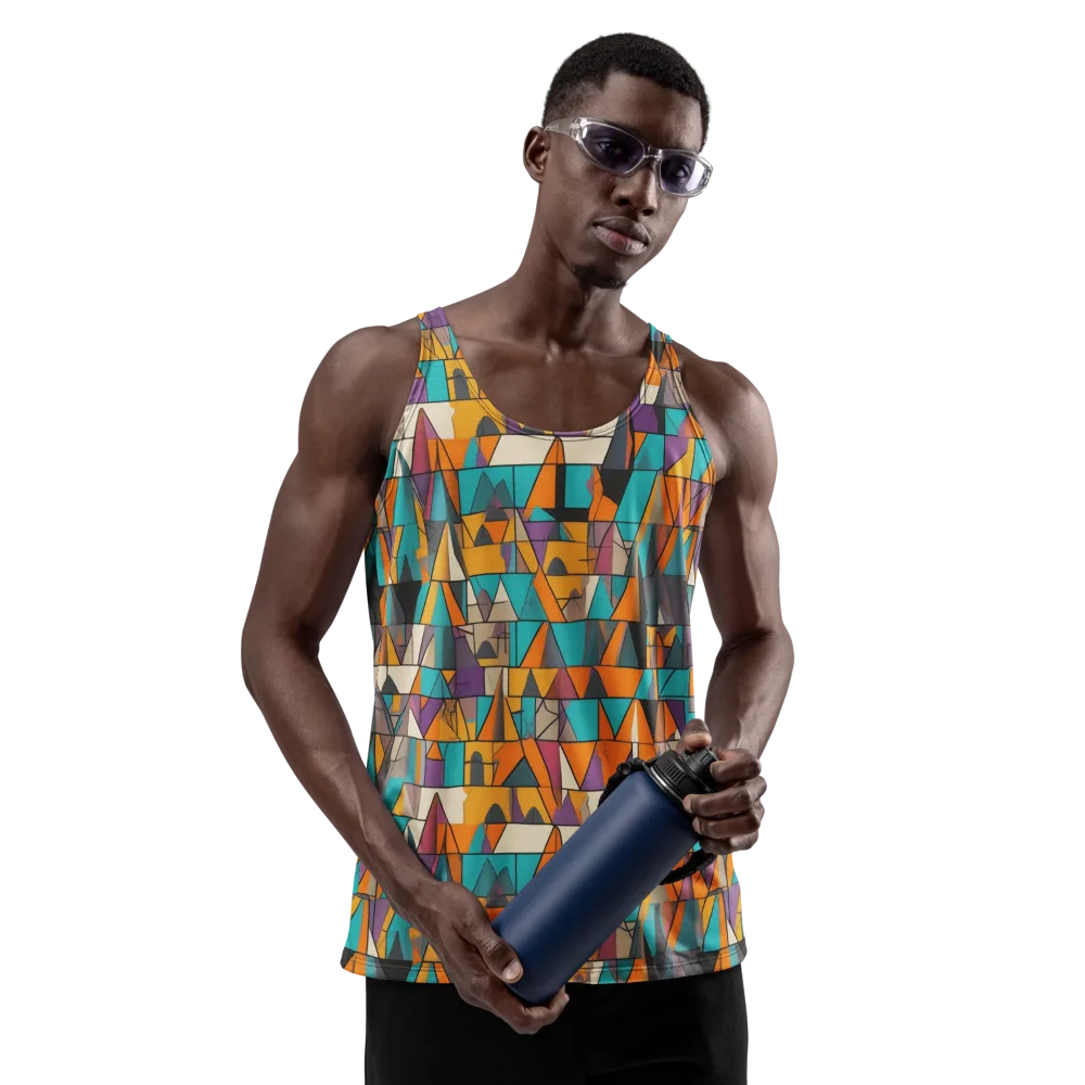 Amber Geometry on Men's Tank Top — Front