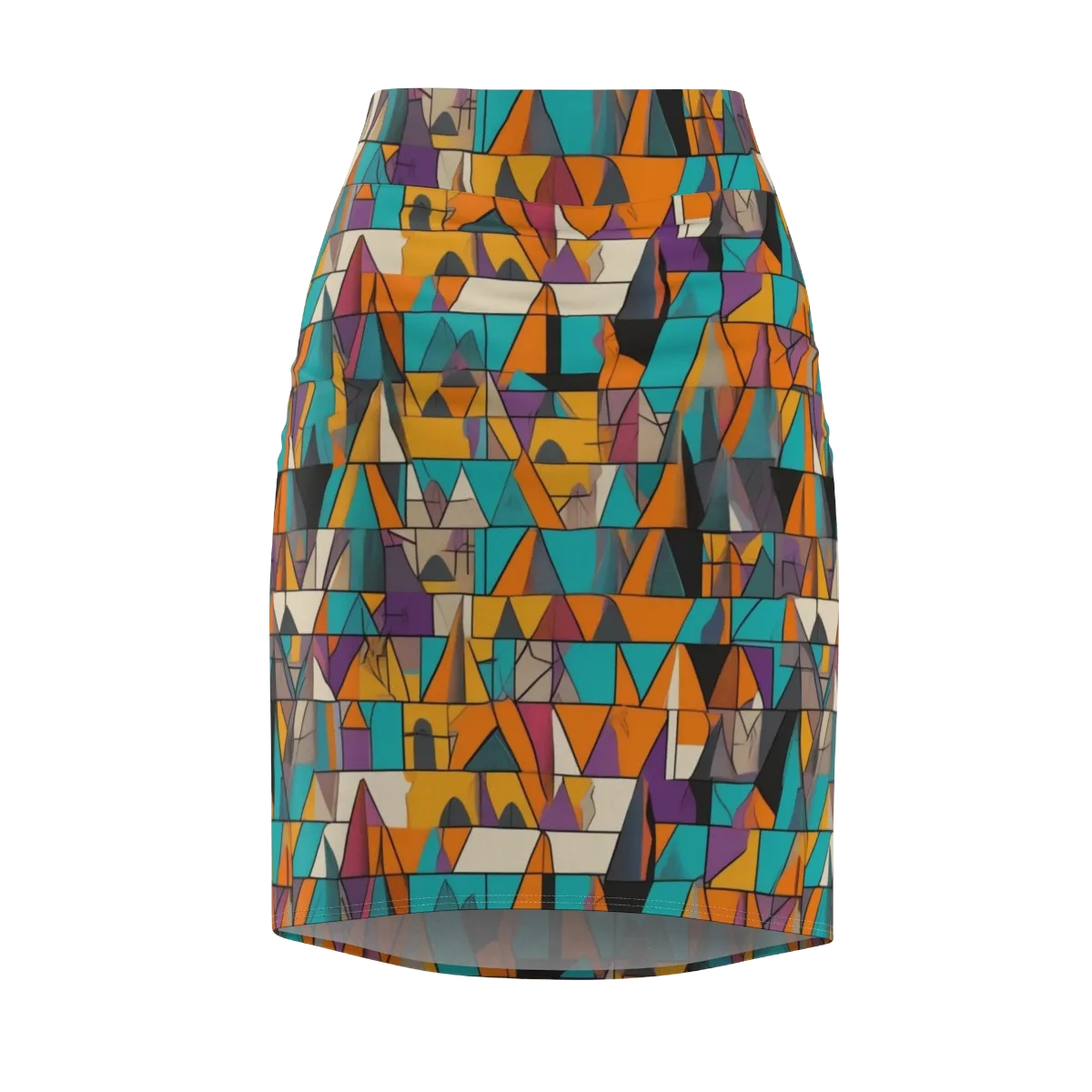 Amber Geometry on Pencil Skirt — Front
