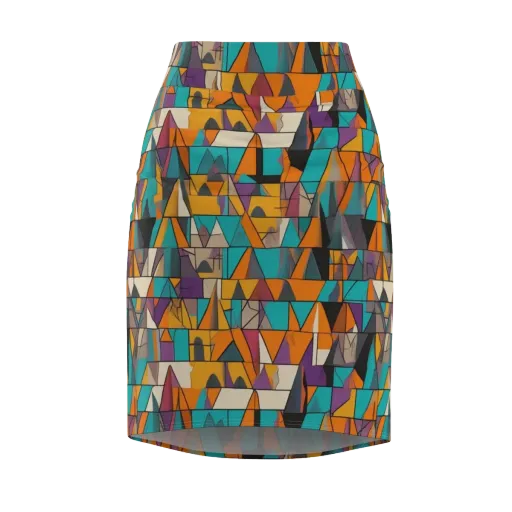 Amber Geometry on a Pencil Skirt
