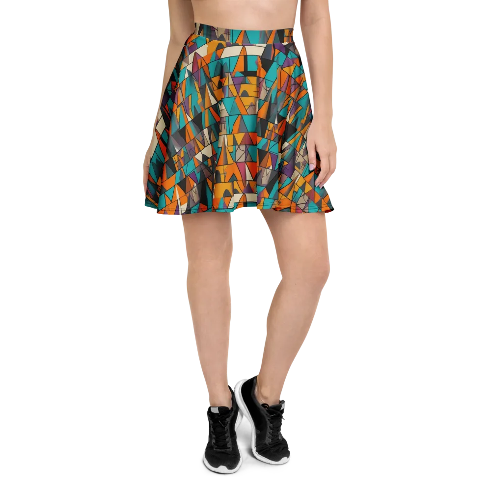 Amber Geometry on Skater Skirt — Front