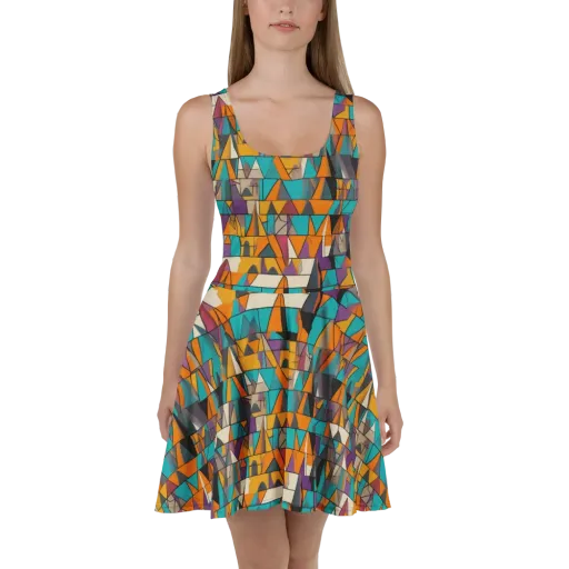 Amber Geometry on a Skater Dress