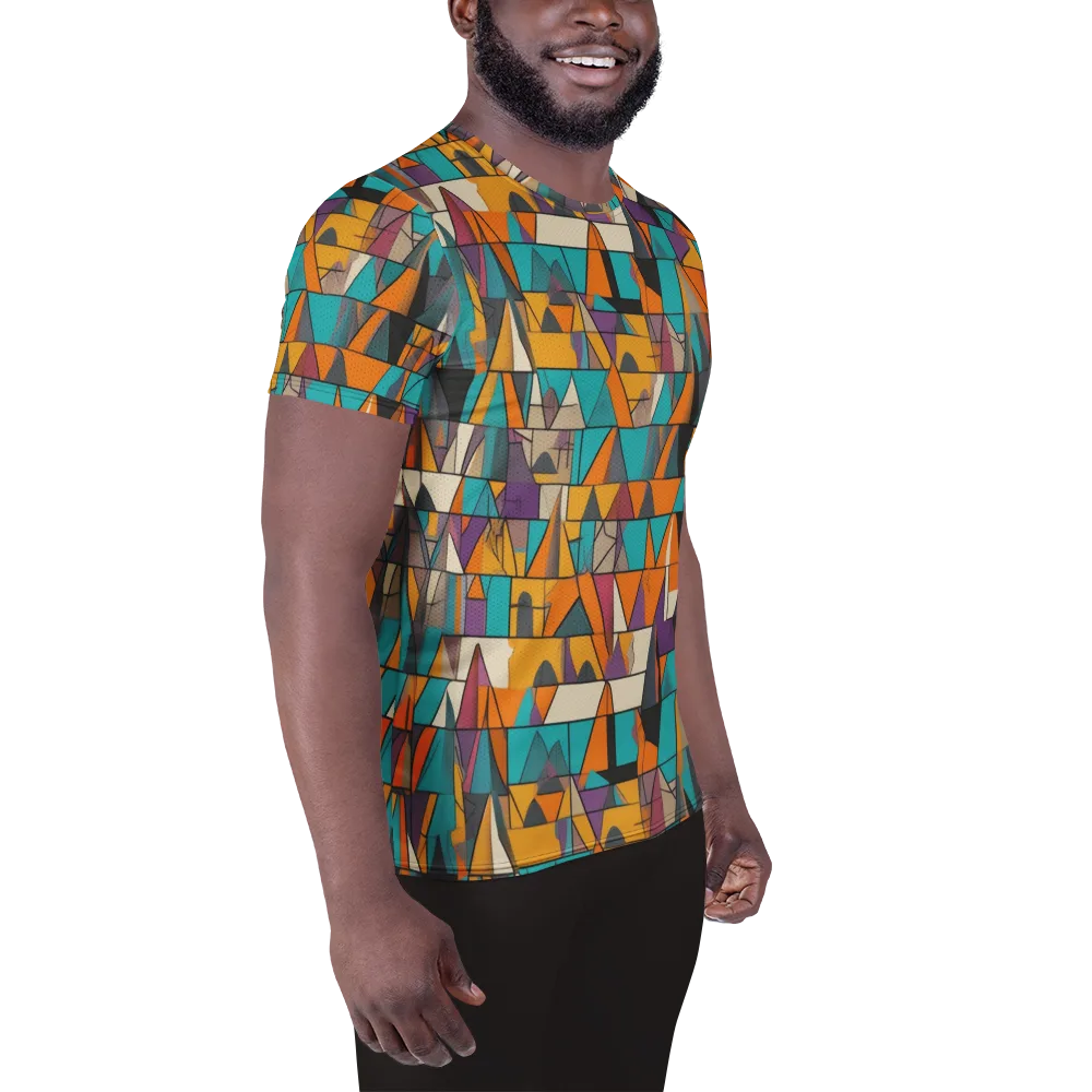 Amber Geometry on Men's Athletic T-Shirt — Right