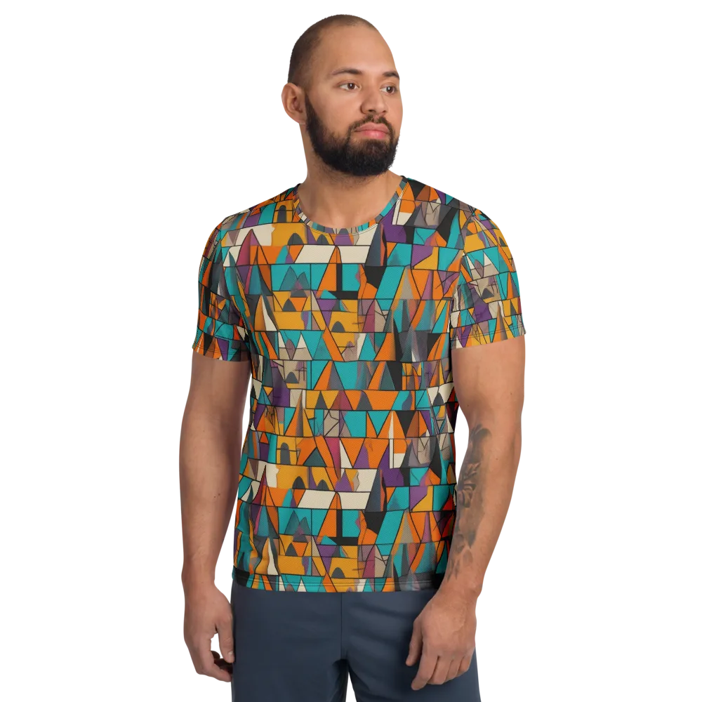Amber Geometry on Men's Athletic T-Shirt — Front