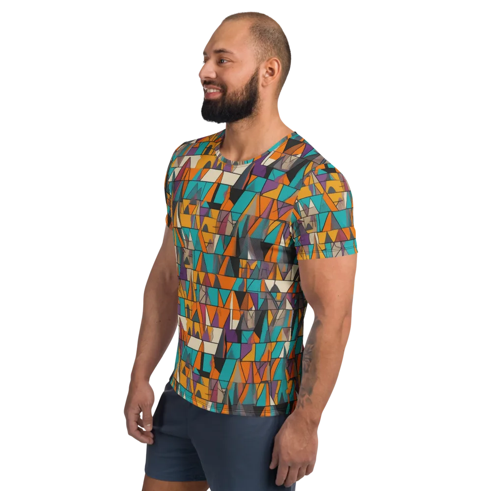 Amber Geometry on Men's Athletic T-Shirt — Left