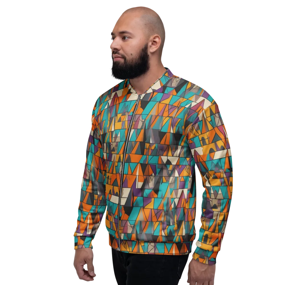 Amber Geometry on Bomber Jacket — Left