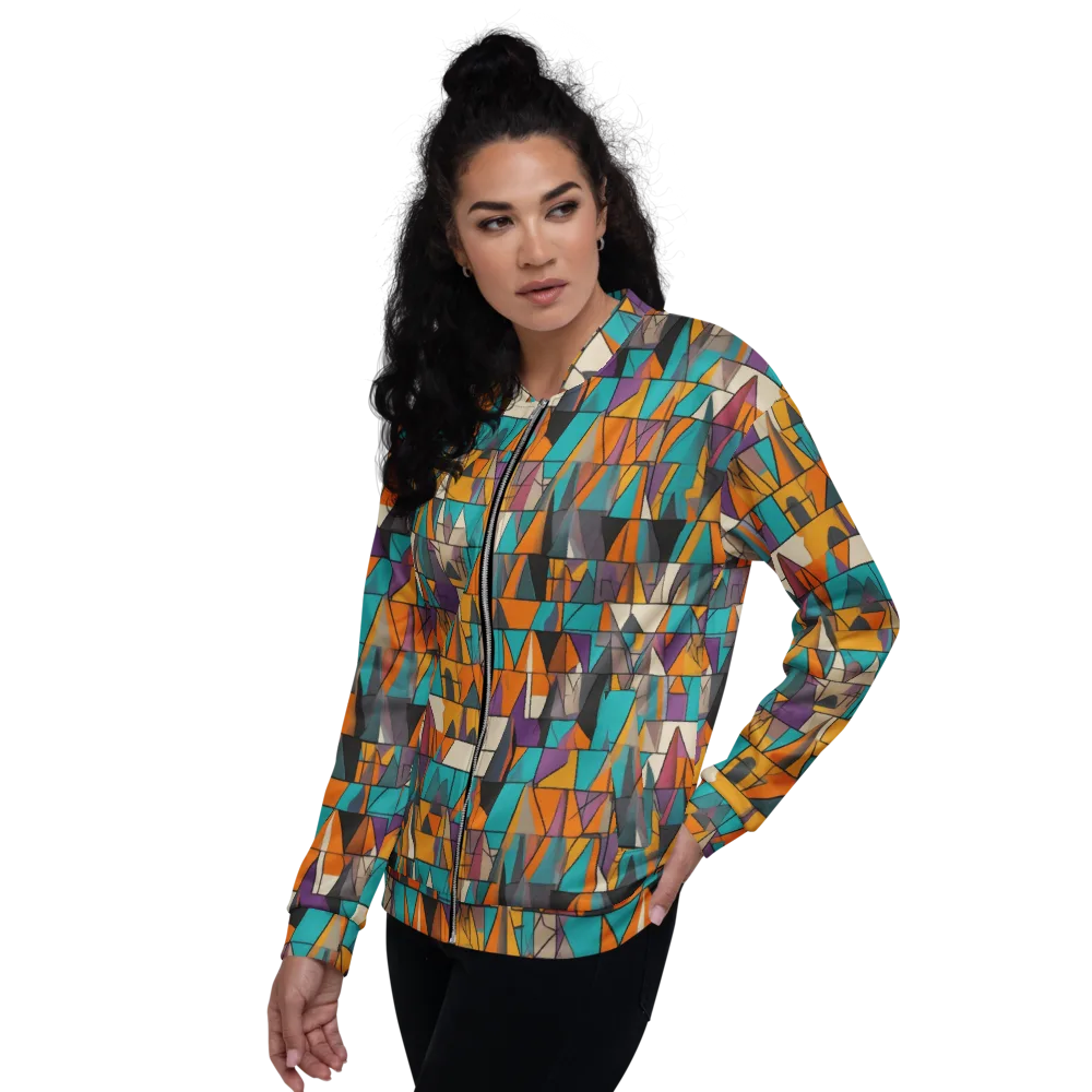 Amber Geometry on Bomber Jacket — Left