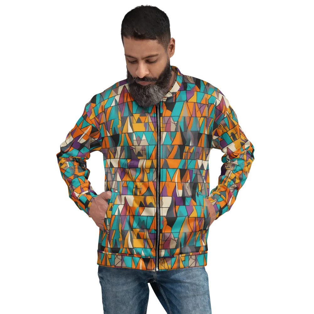 Amber Geometry on Bomber Jacket — Front