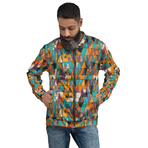 Amber Geometry on a Bomber Jacket