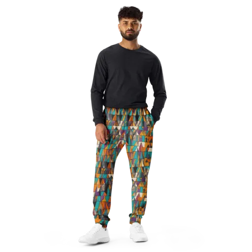 Amber Geometry on a Men's Joggers