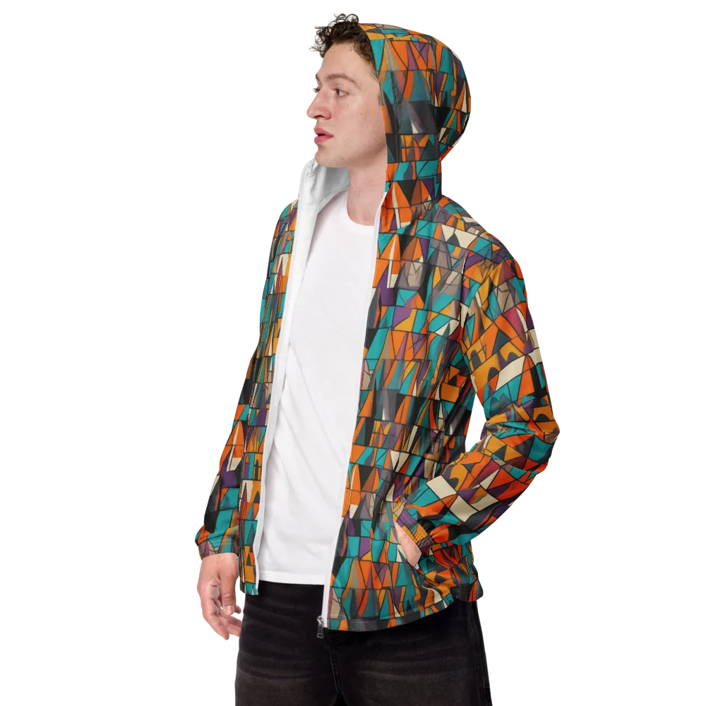 Amber Geometry on Men's Windbreaker — Left Front