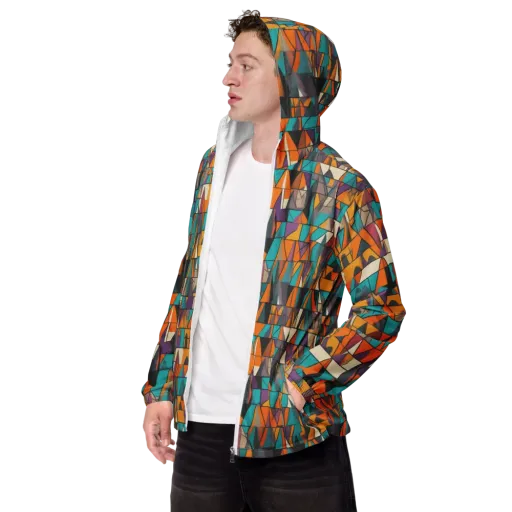 Amber Geometry on a Men's Windbreaker