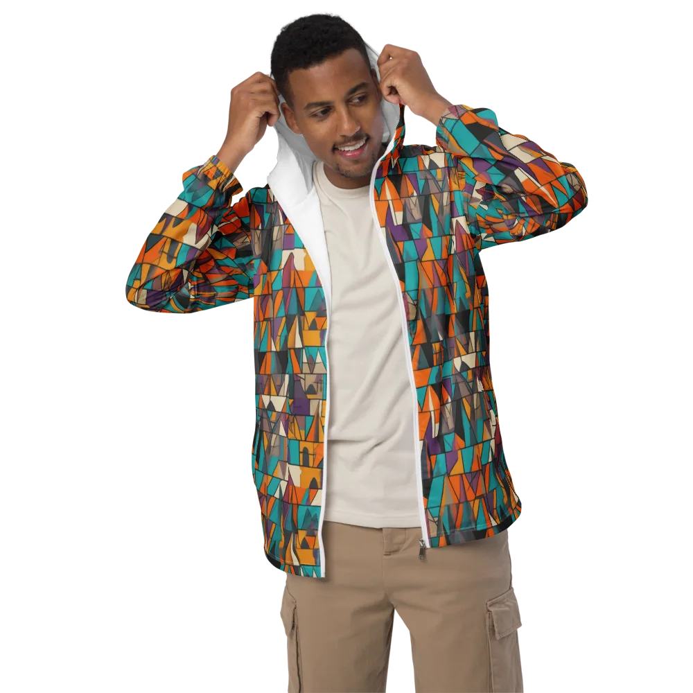 Amber Geometry on Men's Windbreaker — Front