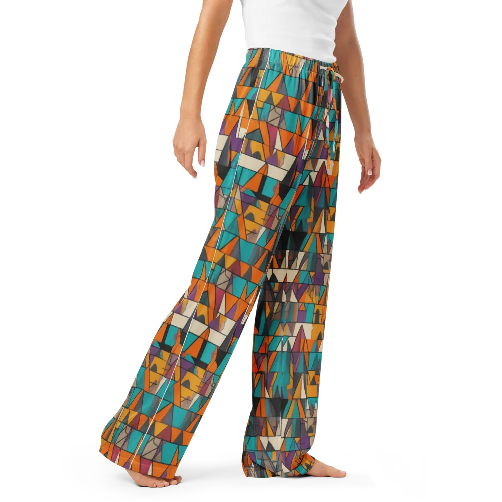Amber Geometry on Women's Pajama Pants — Right Front
