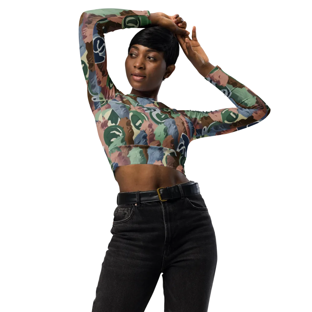 Profile Parade on Long Sleeve Crop Top — Front